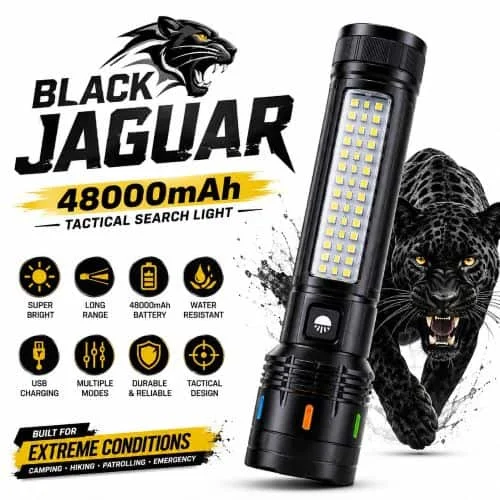 BLACK JAGUAR 48000mAh Tactical Search Light Original BD 5 - AuraCart