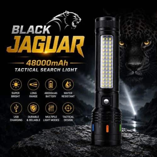 BLACK JAGUAR 48000mAh Tactical Search Light Original BD 6 - AuraCart
