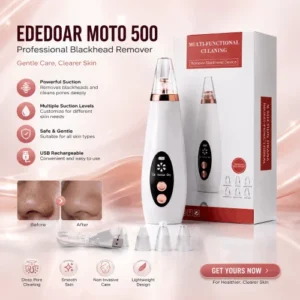 EDEOAR MOTO 500 Professional Electric Blackhead Remover - ৫ সাকশন হেড সহ ডিপ পোরস ক্লজার Price in Bangladesh - AuraCart