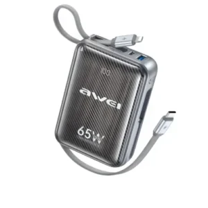 Awei MH818 20000mAh 65W Power Bank with Dual Cable Price in Bangladesh - AuraCart