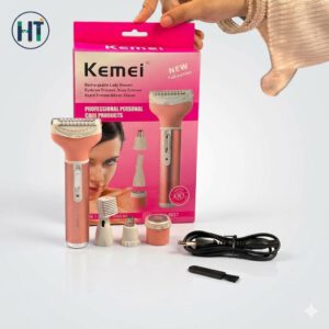 Kemei KM-6637 4-in-1 Rechargeable Professional Personal Care Grooming Kit for Women - Professional Trimmer & Shaver Price in Bangladesh - AuraCart